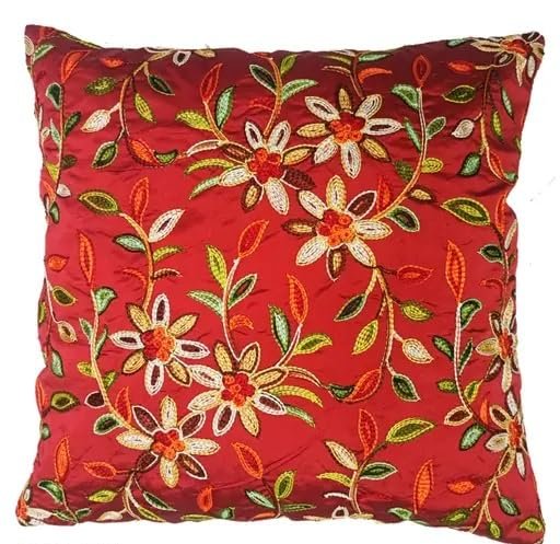 red kashmiri cushion covers