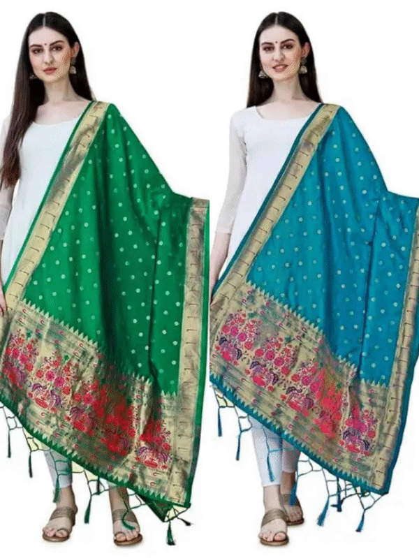 parrot green dupatta combo